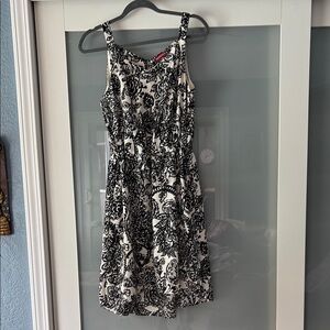 Merona Black and White Sleeveless Midi Sundress